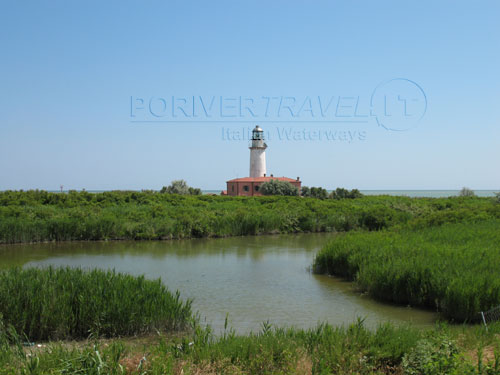 lighthouse un river Po and Adriatic sea